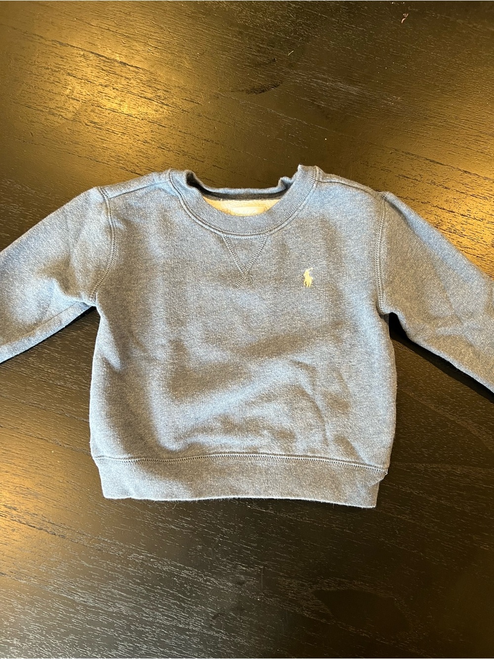 Ralph Lauren Navy Crewneck Sweatshirt with White Pony for Kids
